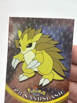 1999 Topps Pokemon Tv Animation #28 Sandslash Black Logo Foil Set Break - Image 3