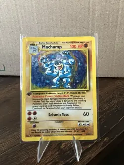 Pokemon Machamp 8/102 Base Set 1st Edition Holo Rare 100 HP English - Image 1