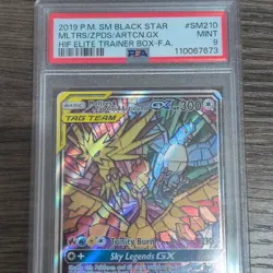 Pokemon Moltres & Zapdos & Articuno GX SM210 Promo TAG TEAM GX Holo PSA 9 - Image 1