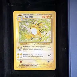 Pokemon Raichu Base Set Holo Rare 80 HP Stage 1 014/102 1999 English - Image 1