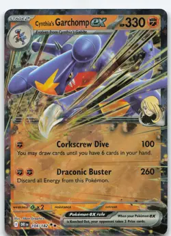 Cynthia's Garchomp ex - 104/182 Double Rare Holo SV10 Destined Rivals NM Pokemon - Image 1