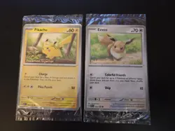 Pokemon TCG Eevee + Pikachu Pokemon Together Stamp Exclusive Sealed Promo - Image 1