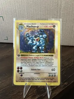 Pokemon Machamp 8/102 Base Set Holo Rare 1st Edition 1999 100 HP English - Image 1