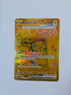 Pokemon TCG Pikachu EX Hyper Rare Gold SV Prismatic Evolutions Card 179/131 - Image 1
