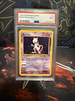 PSA 9 Mewtwo Base Set Holo Pokemon Card 10/102 Unlimited Rare 1999 Graded - Image 1
