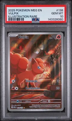 PSA 10 Vulpix 138/132 Mega Evolution 2025 IR Holo Rare Pokemon Card TCG - Image 1