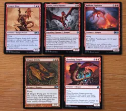 MTG Magic Set of 10 Flying Uncommon Red Dragons *NM* Commander EDH Group - Image 2