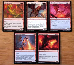 MTG Magic Set of 10 Flying Uncommon Red Dragons *NM* Commander EDH Group - Image 3