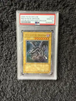 2002 YU-GI-OH! LOB-LEGEND OF BLUE EYES WHITE DRAGON RED-EYES B. DRAGON PSA 10 - Image 1