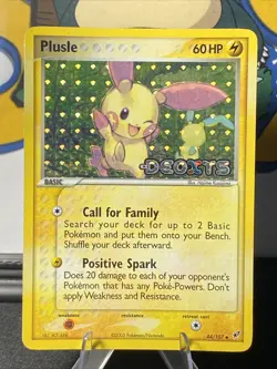 Pokemon TCG Plusle 44/107 Deoxys Reverse Holo Stamped Vintage 2005 - Image 2