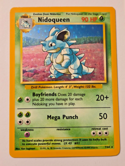 Pokemon Nidoqueen Holofoil Jungle 7/64 Error MP/LP Missing Set Stamp - Image 1