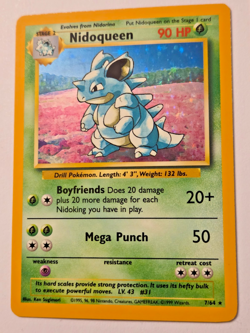 Pokemon Nidoqueen Holofoil Jungle 7/64 Error MP/LP Missing Set Stamp - Image 2