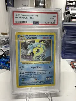 1999 POKEMON BASE SET UNLIMITED #6 GYARADOS-HOLO PSA 9 - Image 1