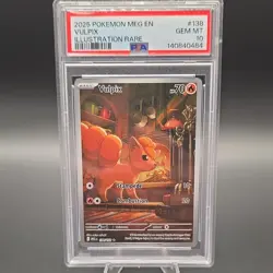 Pokemon Vulpix 138/132 Me01: Mega Evolution Illustration Rare Holo PSA 10 70 HP - Image 1