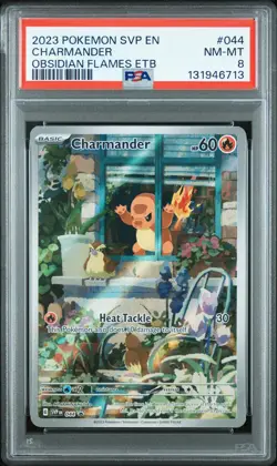 2023 POKEMON SVP EN-SV BLACK STAR PROMO #044 CHARMANDER PSA 8 - Image 1