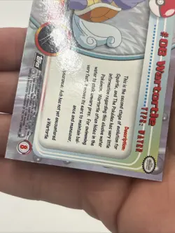Wartortle #08 Holo Foil 1999 Pokemon Topps Black Logo Series 1 TV Animation NM - Image 5