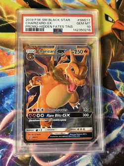 Pokemon PSA 10 Charizard GX Hidden Fates Tin Black Star Promo Sm211 - Image 3