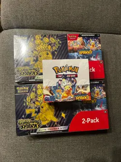 Pokemon TCG Surging Sparks Sealed Lot – Booster Box / 2 ETB and 2 BB - Image 1