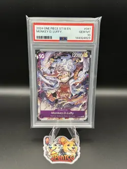 PSA 10 2024 ONE PIECE ST18 EN MONKEY D LUFFY P-041 GEAR 5 ENGLISH PURPLE - Image 1