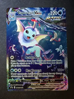 Vaporeon VMAX SWSH182 Black Star Promo Alternate Art Pokemon Card (737) - Image 2