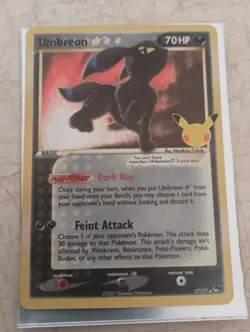 Pokemon Umbreon Star Stamped Holo Card 17/17 Celebrations Classic Collection Gol - Image 1