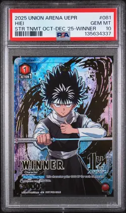 2025 Union Arena Card Game Winner Card Hiei 081 Foil English PSA 10 - Image 1