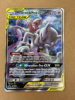 Pokemon Card - Mewtwo & Mew GX SM191 Tag Team Black Star Promo Holo - Image 1