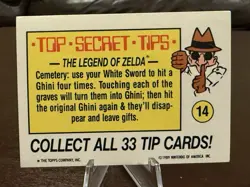 1989 TOPPS NINTENDO - THE LEGEND OF ZELDA - LOPAR - TOP SECRET TIPS CARD # 14 - Image 2