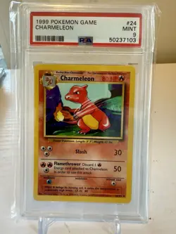 1999 POKEMON GAME BASE SET UNLIMITED #24 CHARMELEON PSA 9 MINT - Image 1