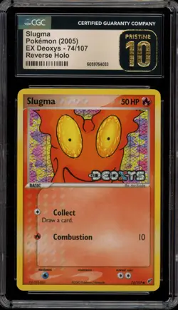 Pokemon Slugma EX Deoxys Reverse Holo #74 CGC 10 Pristine - Image 1