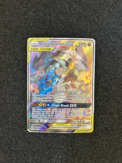 2019 Pokemon Sun & Moon Cosmic Eclipse Reshiram & Zekrom GX Full Art 222/236 🤩 - Image 1