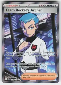 Team Rocket's Archer 223/182 Ultra Rare Destined Rivals Pokemon NM - Image 1