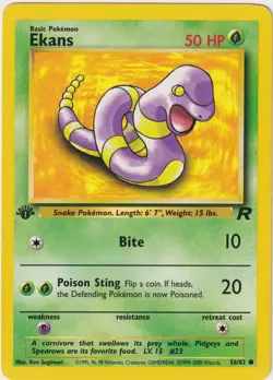 Ekans 56/82 1st Edition Team Rocket WotC Vintage Common NM – Pokemon TCG - Image 1