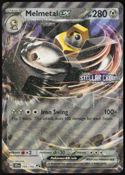 Melmetal ex 105/142 OVERSIZED Jumbo Double Rare Stellar Crown Pokemon - Image 1