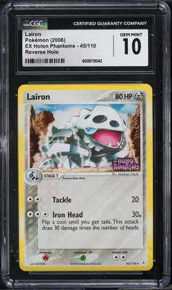 2006 Pokemon EX Holon Phantoms Reverse Holo Stamped Lairon #45 CGC 10 GEM MINT - Image 1