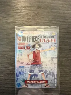 Bandai Namco One Piece CCG Monkey D. Luffy US Voyage Promo Card - Image 1