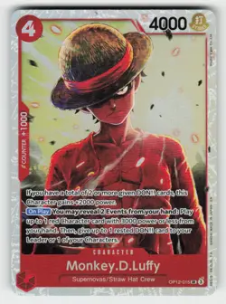 MONKEY.D.LUFFY OP12-015 SR LEGACY OF THE MASTER ONE PIECE NM/M - Image 2