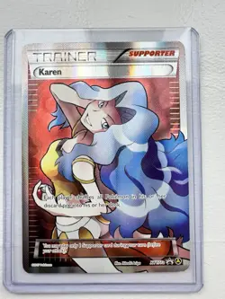 Pokemon Karen Trainer Supporter Full Art Promo Holo XY177A Alternate Art Card - Image 1