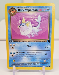 Dark Vaporeon 1st Edition 45/82 Team Rocket Pokemon Card WOTC LP - Image 1