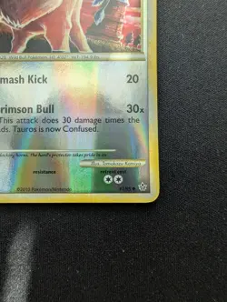 M/NM Pokemon Tauros Reverse Holo Card 41/95 Unleashed - Image 5