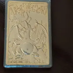 Pokemon Charizard 23k gold plated Trading card with Case Protection - Image 1