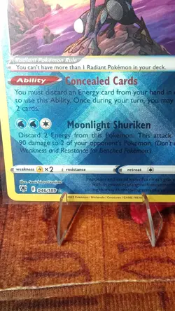Radiant Greninja 046/189 Swsh10: Astral Radiance Holo Radiant Rare Pokemon Card - Image 3