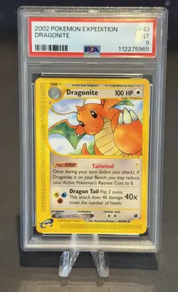 2002 Pokemon Expedition English Card - PSA 9 - Dragonite #43/165 - Image 1