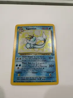 Pokemon Jungle Vaporeon TCG Card 12/64 Holographic Rare Near Mint - Image 1
