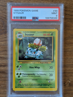 1999 Pokemon Game Base PSA 9 Ivysaur #30 WOTC UNLIMITED FRESH GRADE SLAB MINT - Image 1