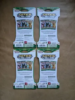Pokemon Fates Collide Sleeved Booster Pack COMPLETE ART SET - 4 Packs SEALED - Image 2