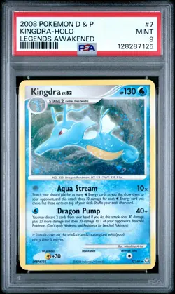 2008 POKEMON DIAMOND & PEARL LEGENDS AWAKENED #7 KINGDRA-HOLO PSA 9 - Image 1
