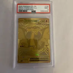 Pokemon 25 Mega Charizard X ex 130 Gold Mega Hyper Rare Phantasmal Flames PSA 9 - Image 1