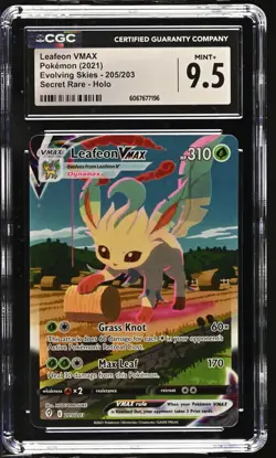 LEAFEON VMAX Evolving Skies Holo Rare #205 CGC 9.5 Pokemon [Nostalgium] - Image 1