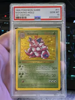 1999 Pokemon Base Set Nidoking #11 Holo – 1st Edition Shadowless – PSA 10 GEM MT - Image 1
